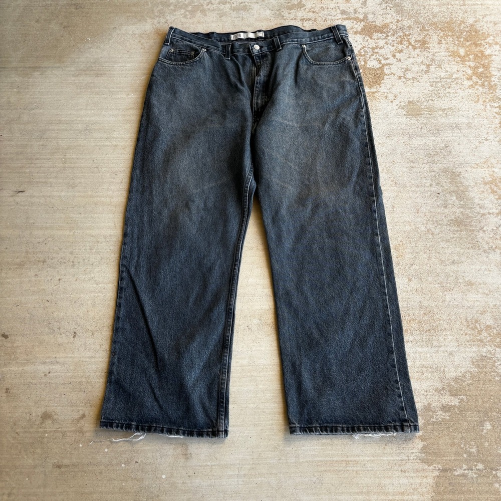 Faded Glory Mens Bootcut Jeans Faded Black Denim Relaxed 40x30 Western